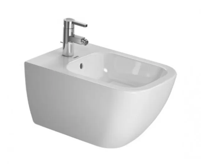 Подвесное биде Duravit Happy D.2 2258150000 с переливом, с креплением Durafix, белое