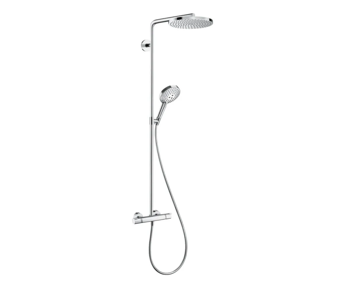 Душевая система Hansgrohe Raindance Select S Showerpipe 240 1jet PowderRain 27633000 с термостатом, хром