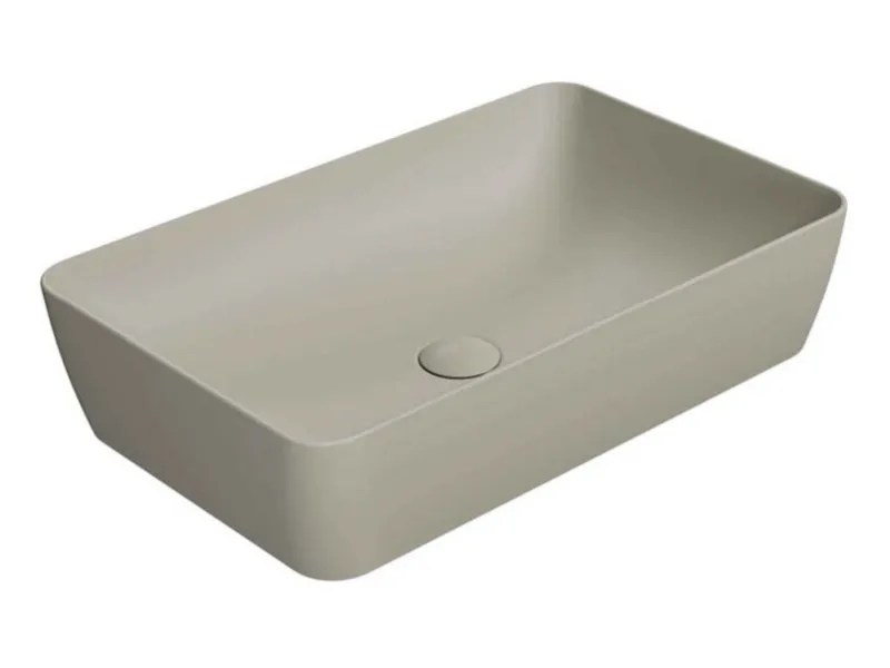 Раковина накладная GSI NUBES 903608 600 мм х 380 мм, без отверстия под смеситель, Cretta Matte