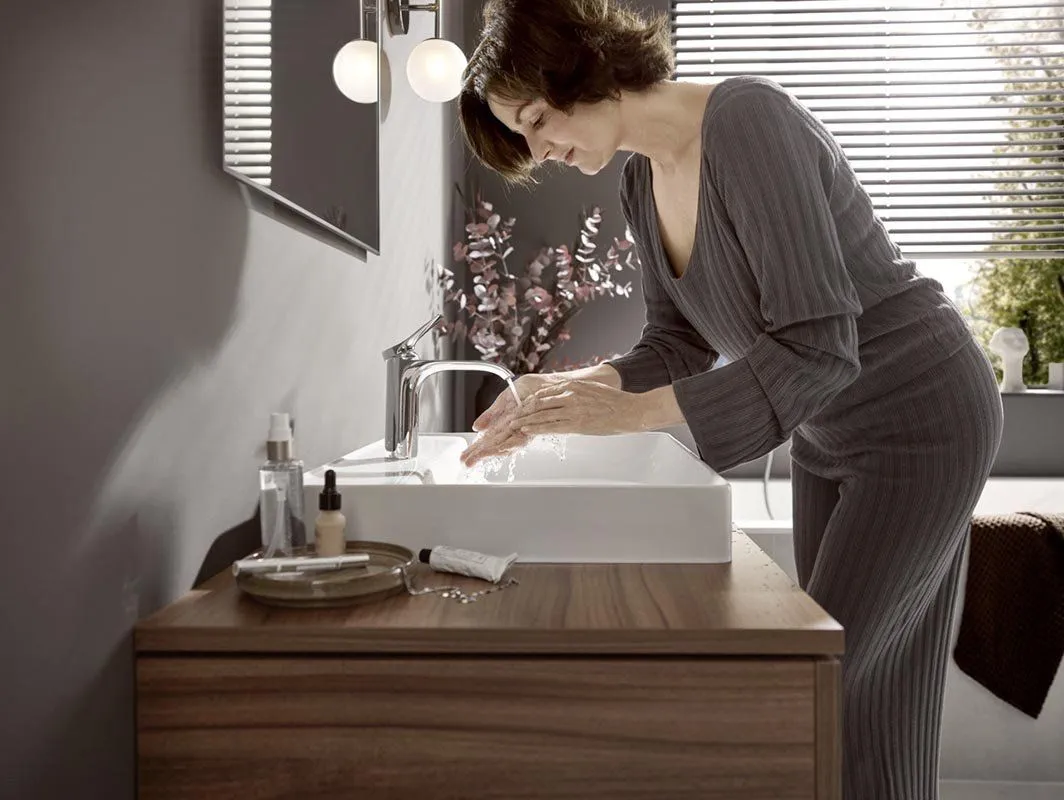 Смеситель для раковины HANSGROHE Vivenis 75024670 110 мм, без донного клапана, чёрный матовый
