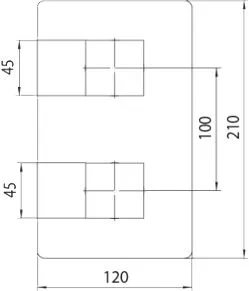 Наружная часть термостата Bossini CUBE/GILLO Z00061.073, черный матовый