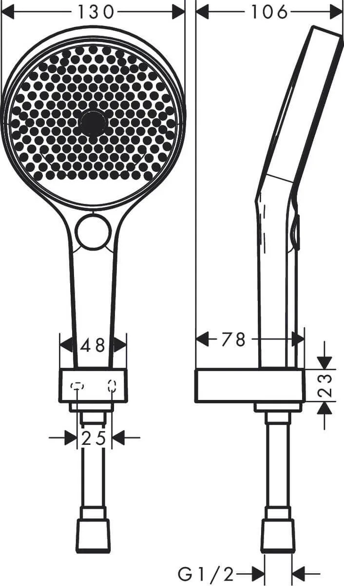 Душевой набор Hansgrohe Rainfinity Porter 130 3jet 26852000 с держателем и шлангом 125 см, Хром