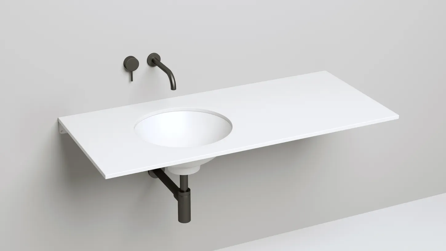 Раковина встраиваемая круглая SALINI MAREA 05 1802205M 420х420х138мм, S-Stone, без донного клапана, цвет Белый матовый
