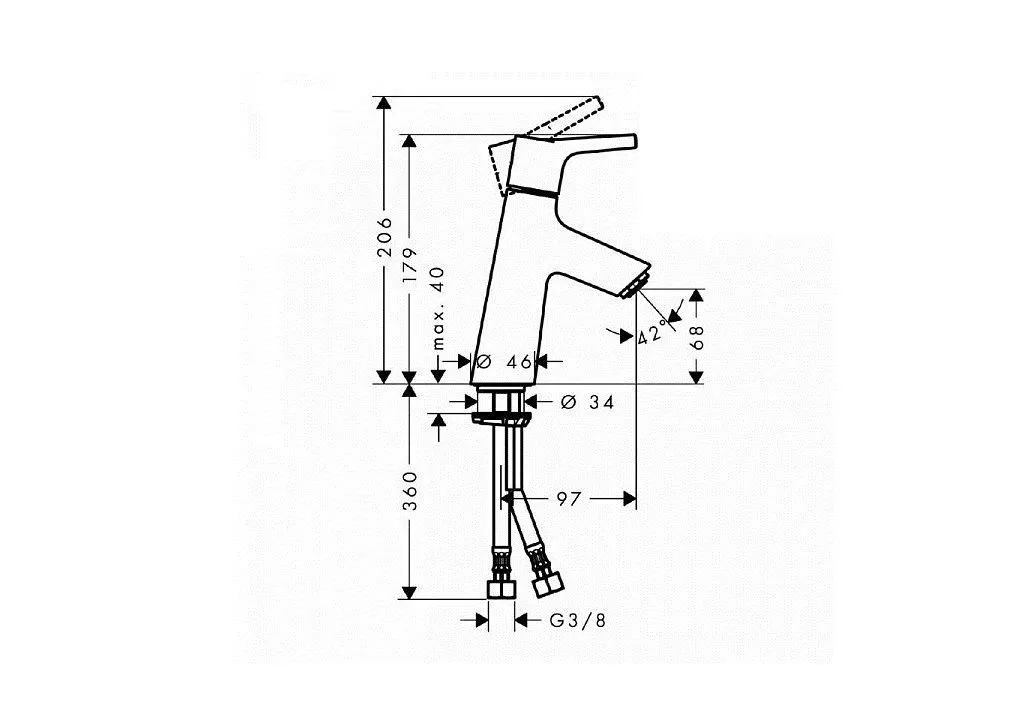 Смеситель для раковины с донным клапаном Hansgrohe Talis S 72011000 Хром