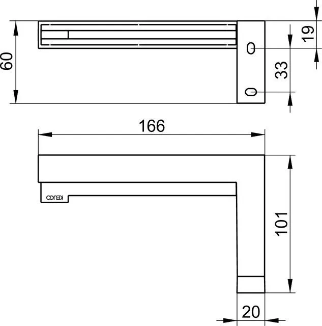 Держатель для туалетной бумаги KEUCO EDITION 90 Square 19162 010000 хром