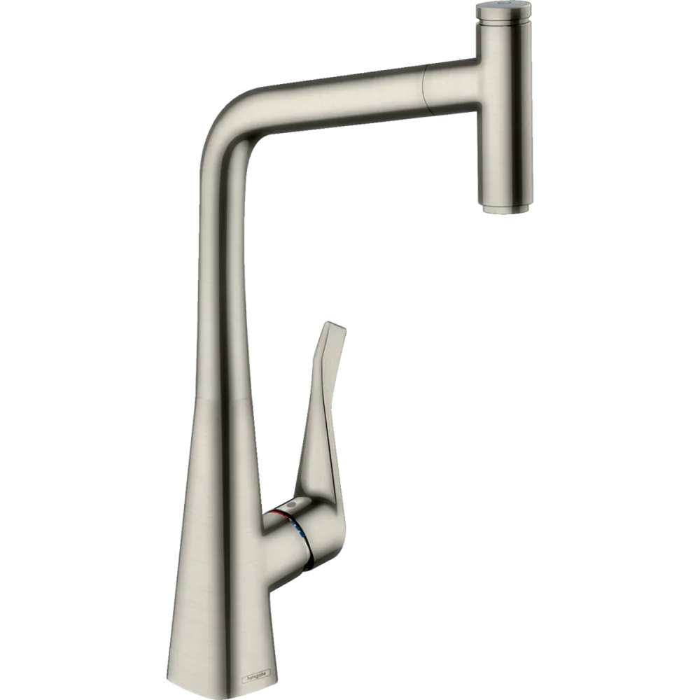 Смеситель для кухни с выдвижным душем Hansgrohe Metris Select 14884800 Под сталь