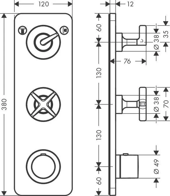 Термостат для душа Axor Citterio E 36703000 хром
