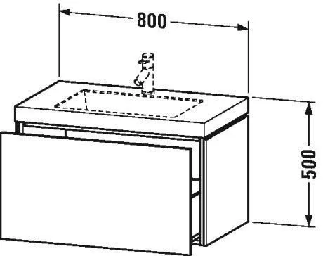 Тумба подвесная с раковиной Duravit L-Cube LC6917O2222 белый глянцевый