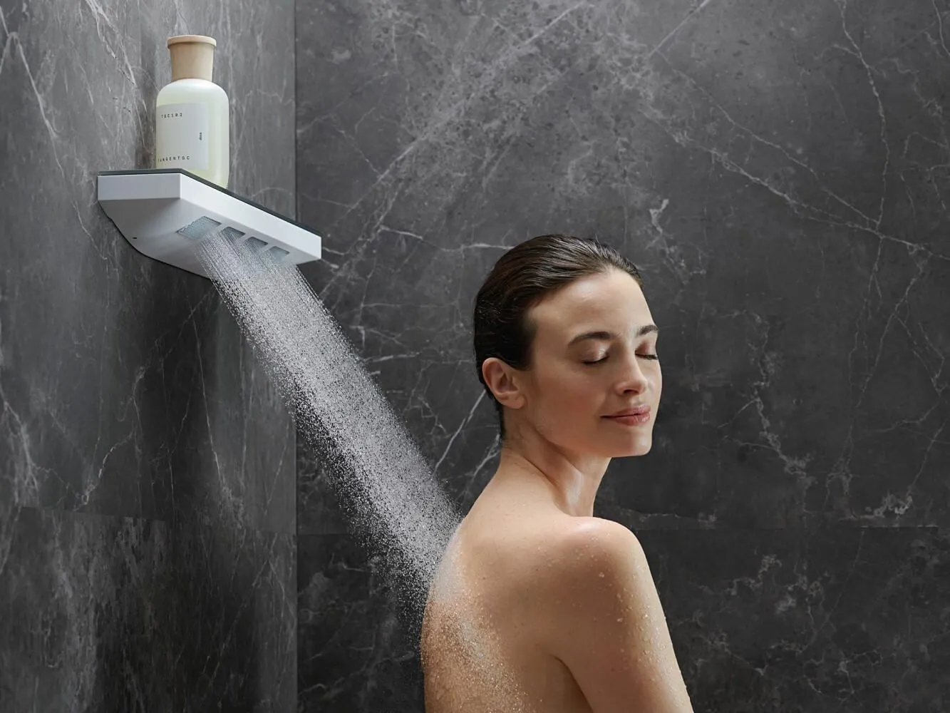 Боковой душ Hansgrohe Rainfinity 500 1jet 26243700 с полкой, белый матовый