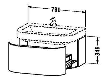 РАСПРОДАЖА Тумба подвесная DURAVIT Happy D 6277 22 511 мм х 780 мм, белая глянцевая