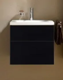 Тумба под умывальник Keuco Royal Reflex  34090 570002 корпус матовый лак/фасад стекло черный