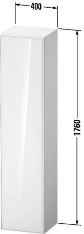 Шкаф-пенал высокий петли справа DURAVIT ZENCHA ZE1352R63800000 360 мм х 400 мм х 1760 мм, стекло чёрное/графит суперматовый