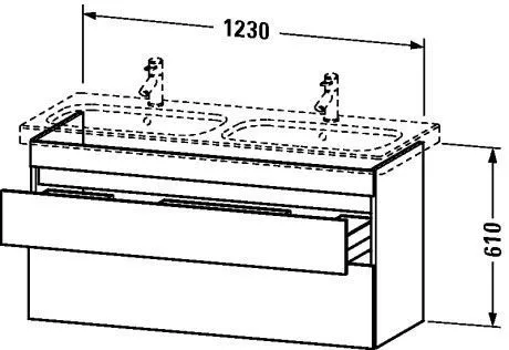 Тумба подвесная под двойную раковину Duravit DuraStyle DS649800707 бетонно-серый