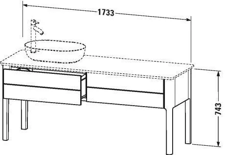 Тумба напольная под столешницу Duravit Luv LU9563L6060 серо-коричневый
