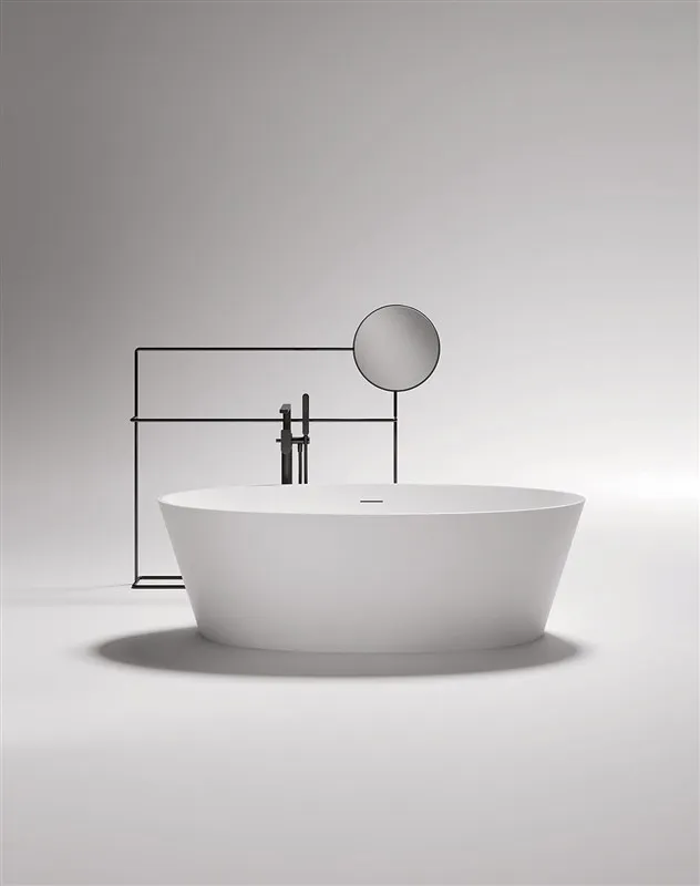 Ванна отдельностоящая TREESSE ALMA V015BO 800 мм х 1750 мм, из композита Solid Surface, белый матовый