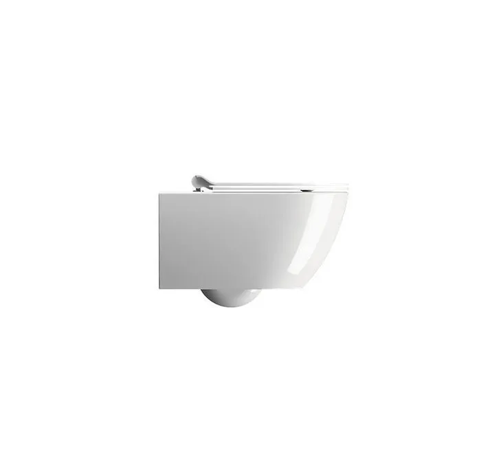 Унитаз подвесной безободковый GSI PURA 8815FR211 550 мм х 360 мм, с Swirlflush, с креплением, белый глянцевый