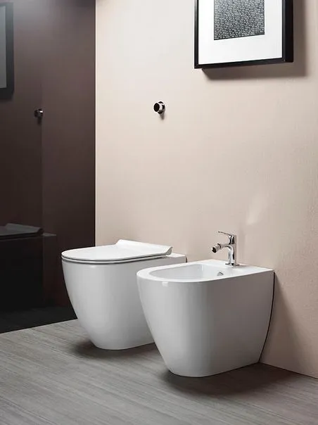 Унитаз напольный приставной GSI PURA 880311 550 мм х 360 мм, со Swirlflush®, цвет Белый глянцевый