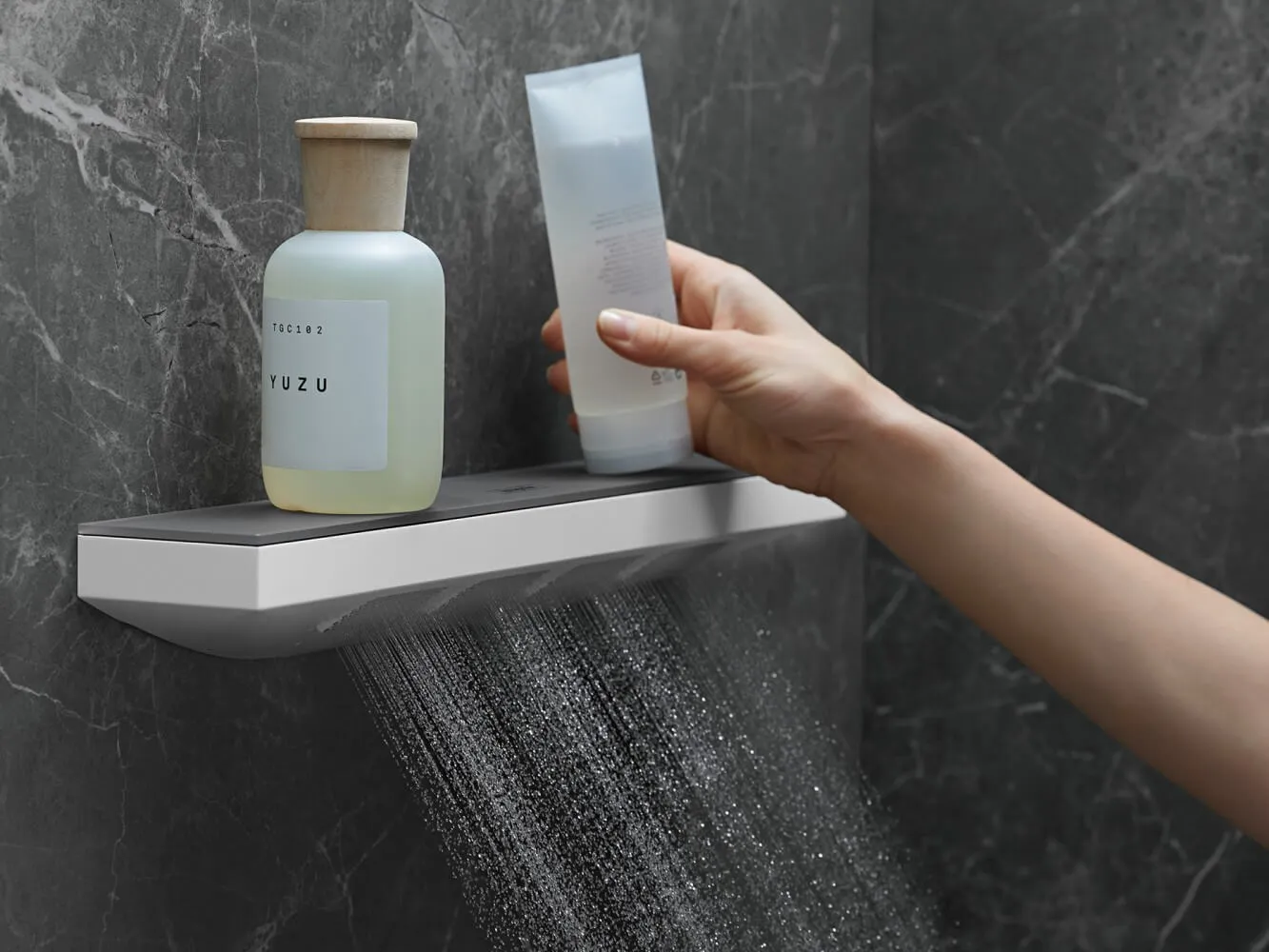 Боковой душ Hansgrohe Rainfinity 500 1jet 26243700 с полкой, белый матовый
