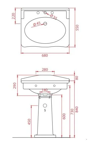 Пьедестал ARTCERAM HERMITAGE HEC002 01 00 600 мм, белый глянцевый