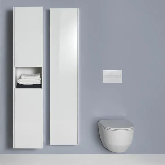 Высокий шкаф-пенал  Laufen Base  4.0270.1.110.260.1    165 см, с открытой полкой, 2 двери без ручек, петли слева, белый матовый