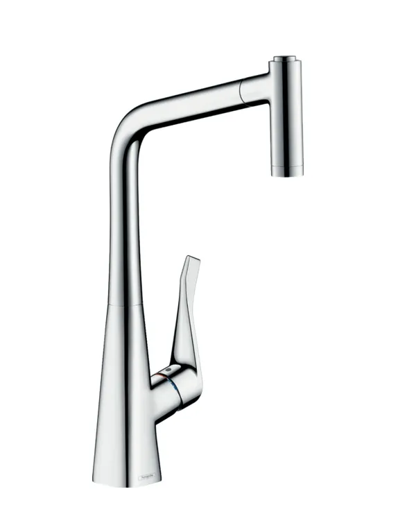 Однорычажный смеситель для кухни с вытяжным душем 2jet HANSGROHE Metris M71 14780000 320, Eco, цвет Хром