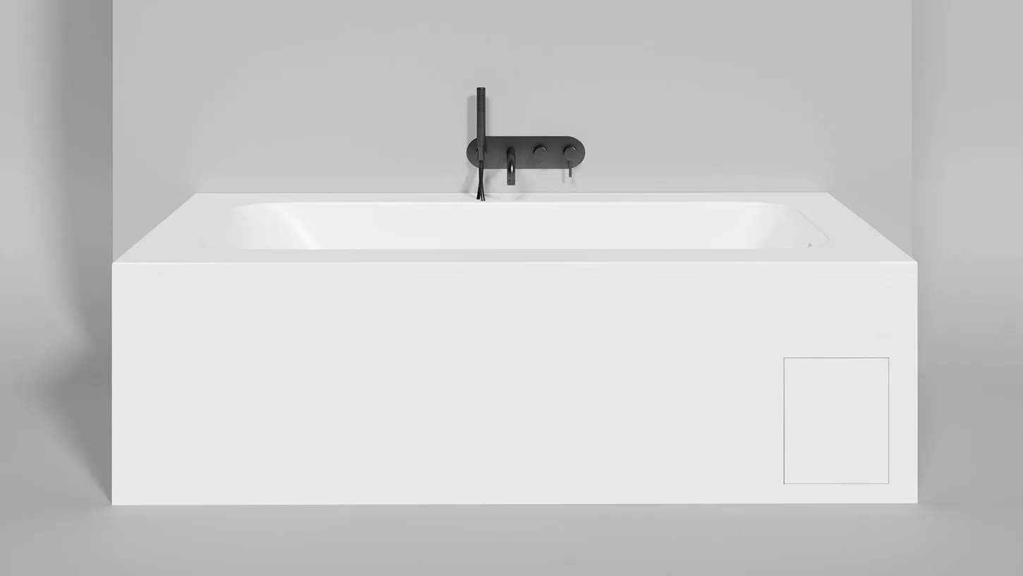 Встраиваемая прямоугольная ванна SALINI ORLANDA PLUS 102014M 1004х1900х600 мм, с регулируемыми ножками, из S-Sense, цвет Белый матовый