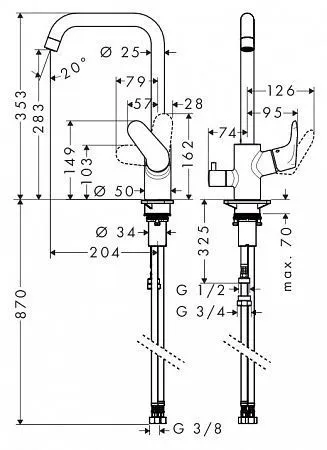 Смеситель для кухни с поворотным изливом Hansgrohe Focus E2 31823000 Хром