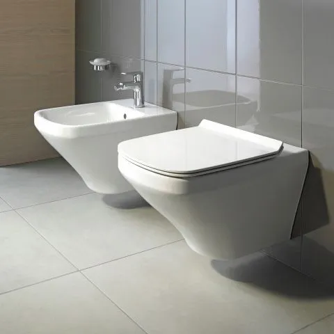 Унитаз подвесной с сиденьем Duravit DuraStyle Rimless 45710900A1 с вертикальным смывом, без смывного края, белый 