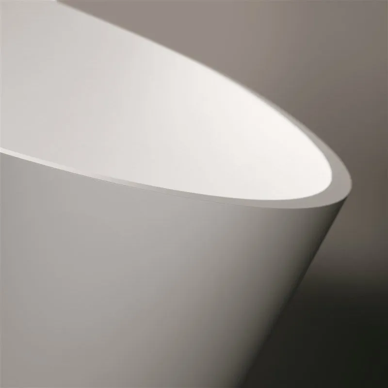 Ванна отдельностоящая TREESSE ALMA V015BO 800 мм х 1750 мм, из композита Solid Surface, белый матовый