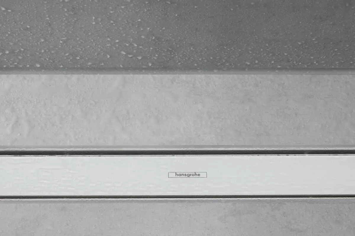 Внешняя часть линейного слива для душа HANSGROHE RainDrain Match 56036700 600 мм, c регулировкой по высоте, матовый белый