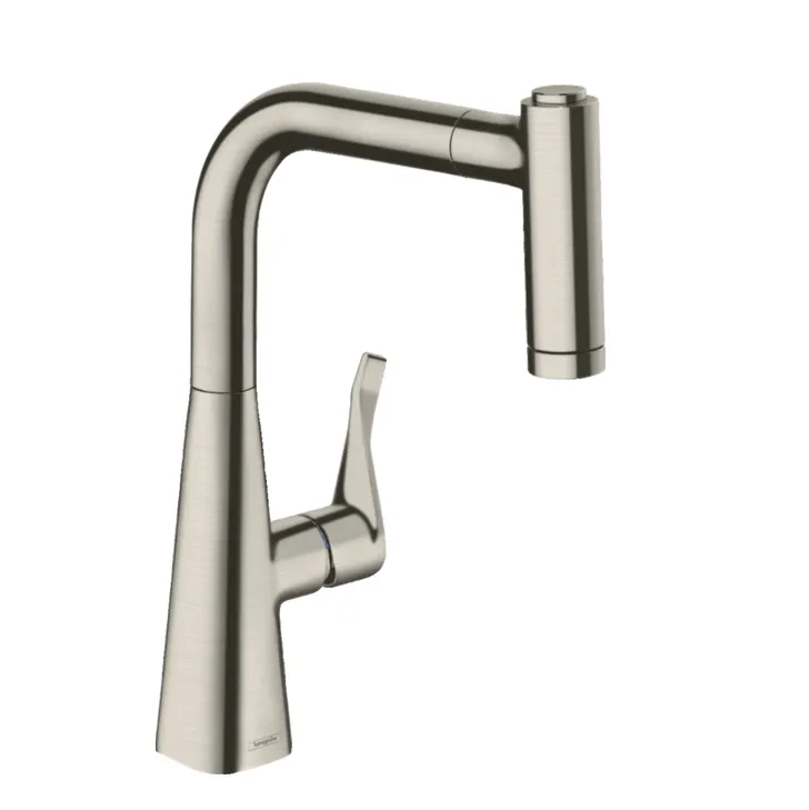 Однорычажный смеситель для кухни с вытяжным душем 2jet HANSGROHE Metris M71 14834800 220 мм, цвет Под сталь