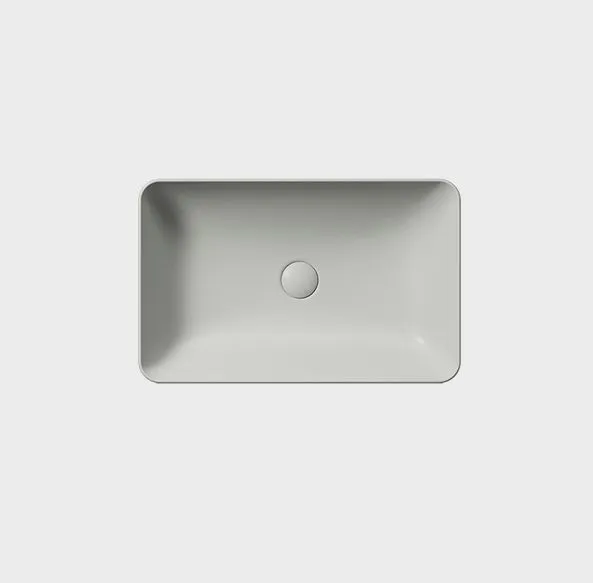 Раковина накладная GSI NUBES 903617 380 мм х 600 мм, без отверстия под смеситель, Cenere Matte