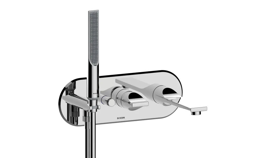 Наружная часть смесителя для ванны BOSSINI Apice Z00555.030 c изливом, душем-палочкой и шлангом, хром