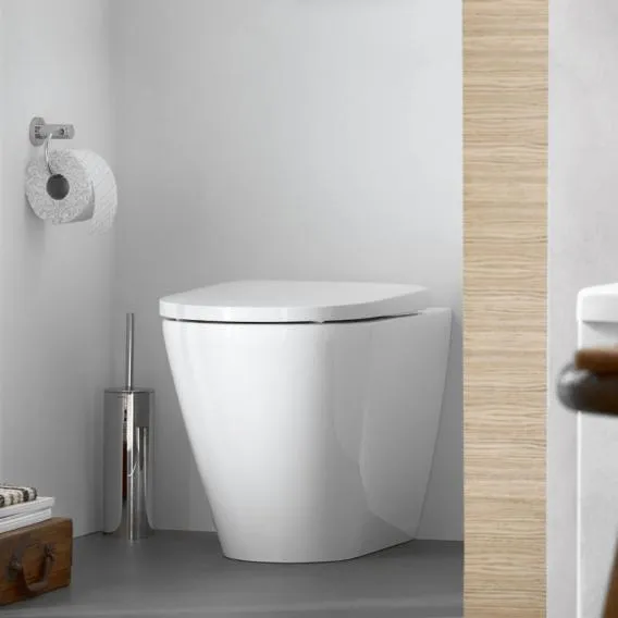 Унитаз напольный пристенный Duravit D-Neo Rimless 2003090000 370 мм х 580 мм, с вертикальным смывом, без смывного края, с креплением, белый