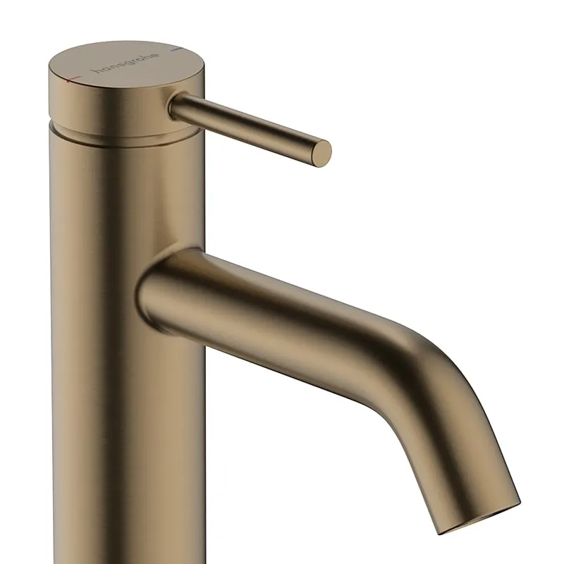 Смеситель однорычажный для раковины HANSGROHE TECTURIS S 73311140 110 мм, c EcoSmart+, без донного клапана, цвет Шлифованная бронза
