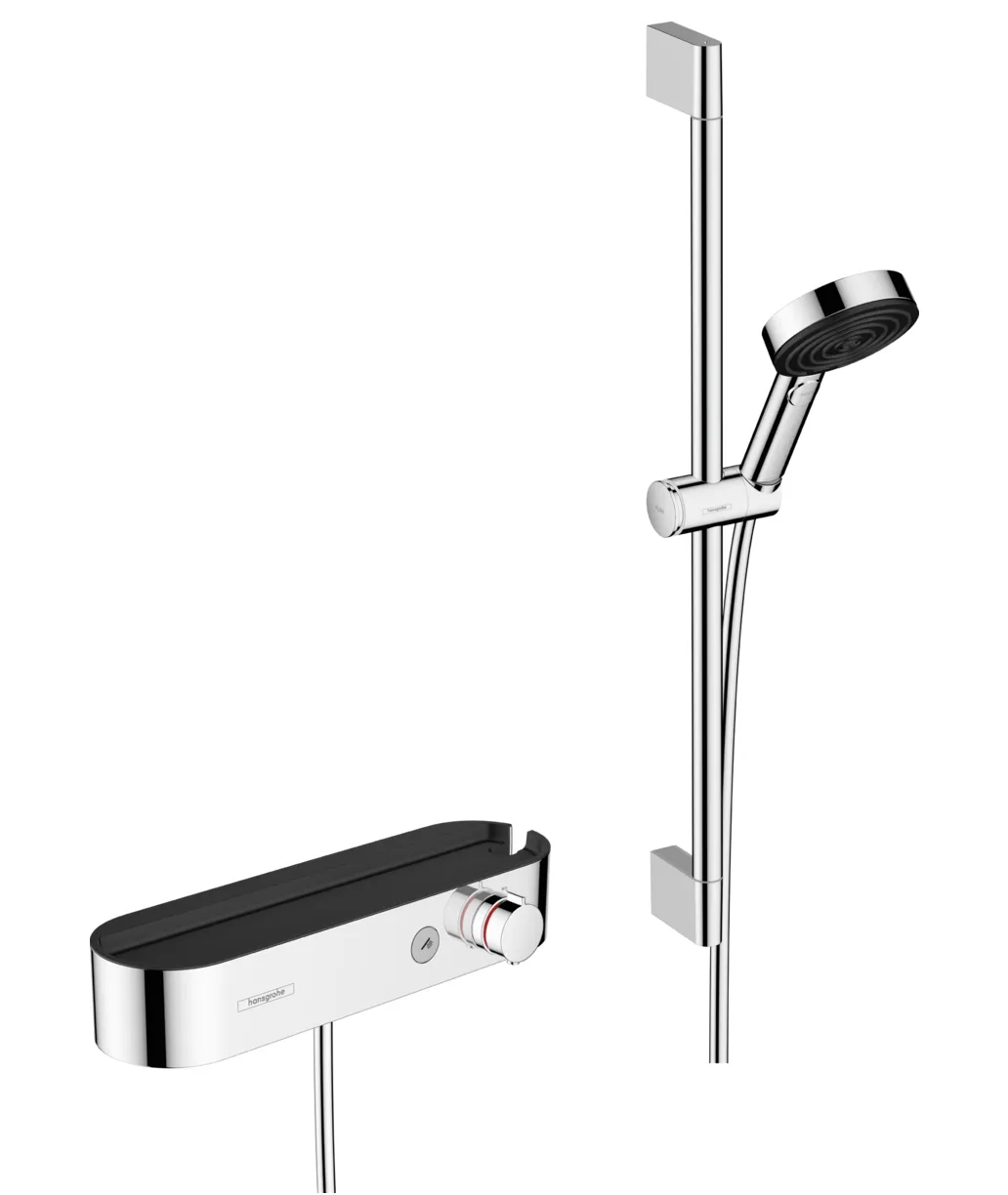 Душевая система с термостатом Hansgrohe Pulsify Select S 24260000 105 3 jet Relaxation, cо штангой 650 мм, хром