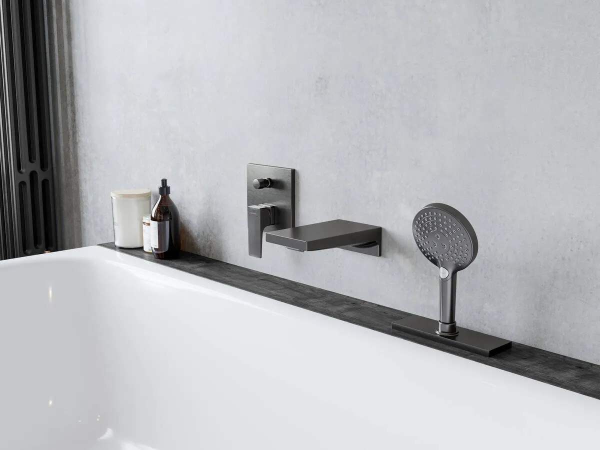 Шланговое подключение HANSGROHE sBox Square 28010670 с прямоугольной розеткой, Матовый чёрный