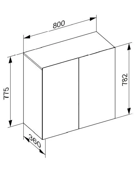 Средний шкаф KEUCO STAGELINE 32812 300000 360 мм х 800 мм х 782 мм, с 2 дверцами, с амортизаторами, белый/белый