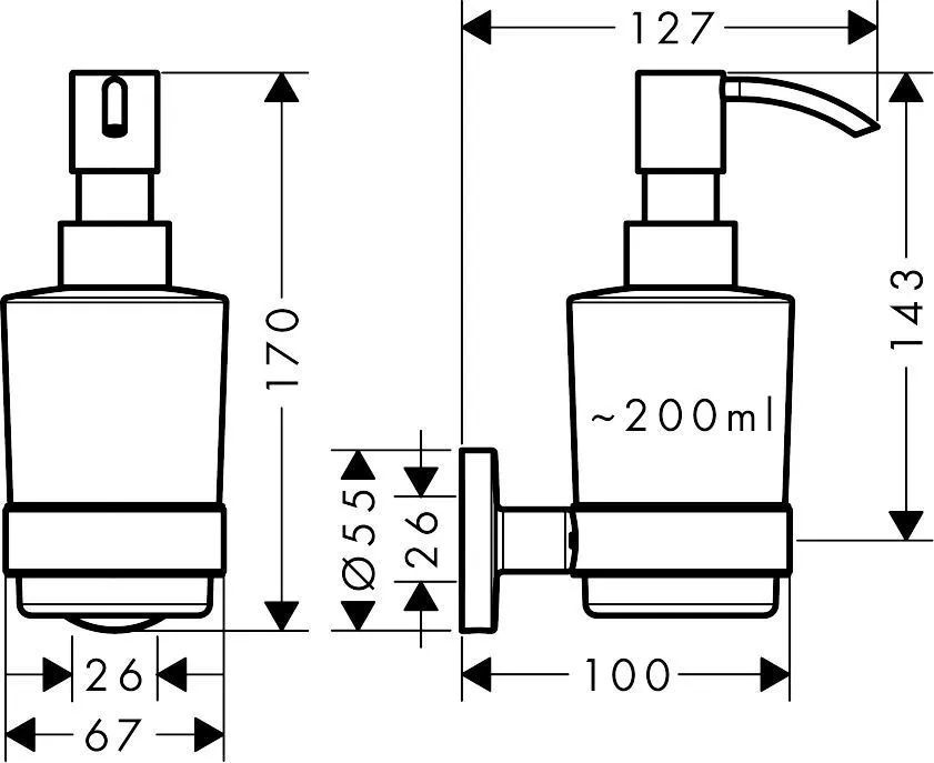 Дозатор для жидкого мыла HANSGROHE LOGIS UNIVERSAL 41714000 цвет Хром