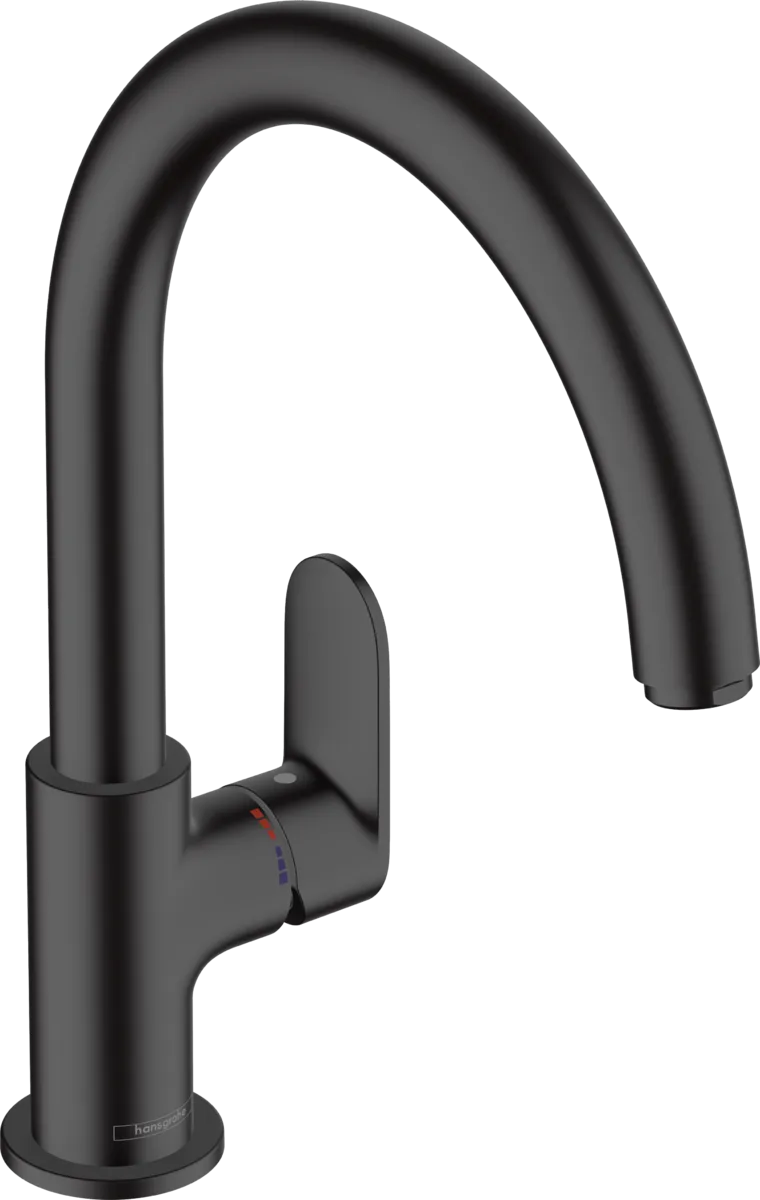 Смеситель для кухни однорычажный HANSGROHE Vernis Blend M35 71870670 260 мм, c поворотным изливом, матовый чёрный