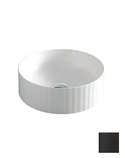Раковина круглая накладная ARTCERAM MILLERIGHE OSL010 17 00 440 мм х 440 мм, без отверстия под смеситель, без перелива, чёрный матовый