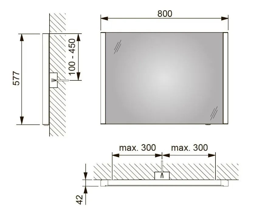 Зеркало для ванны Keuco Royal Reflex 14296002500 серебристое 