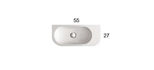 Раковина подвесная GLOBO FORTY3 SCT55BI   550 мм х 120 х 270 мм, без отверстия под смеситель, без перелива, белый глянцевый