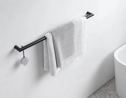 Полотенцедержатель KEUCO COLLECTION REVA 12801 370800 800 мм, со встроенным крючком, чёрный матовый