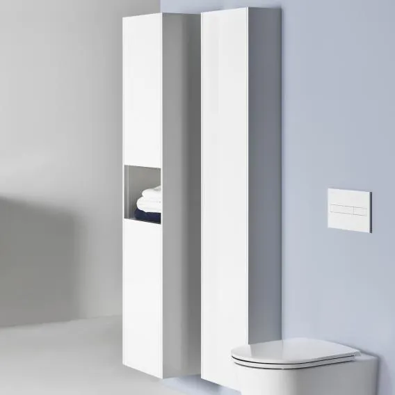 Высокий шкаф-пенал  Laufen Base  4.0270.1.110.260.1    165 см, с открытой полкой, 2 двери без ручек, петли слева, белый матовый