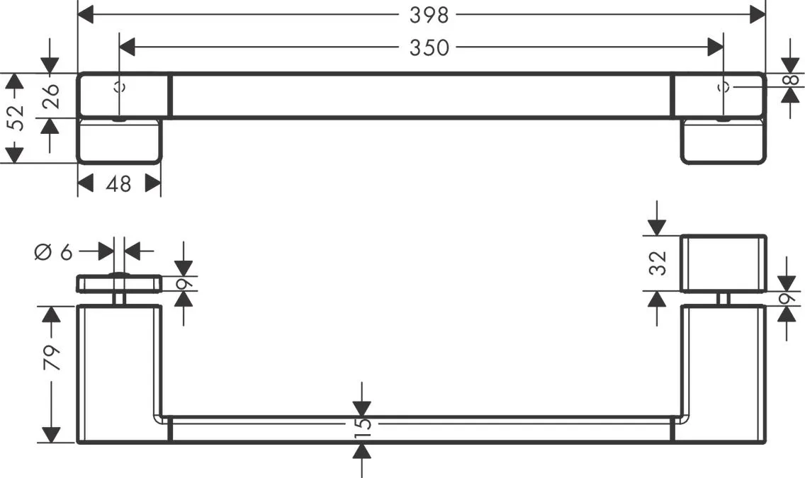 Ручка для двери душевой кабины HANSGROHE AddStoris 41759000 Хром