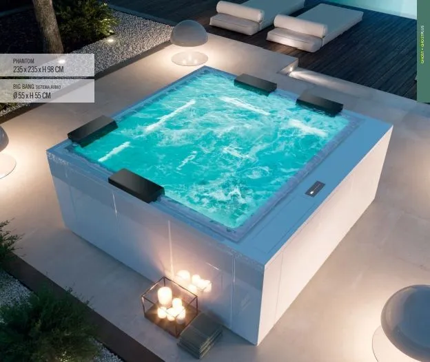 Бассейн с гидромассажем GRUPPO TREESSE ZEN PRO V322LXBNB22000SI 2350 мм х 2350 мм х 980 мм, с фильтрацией, хромотерапией и дезинфекцией, белый