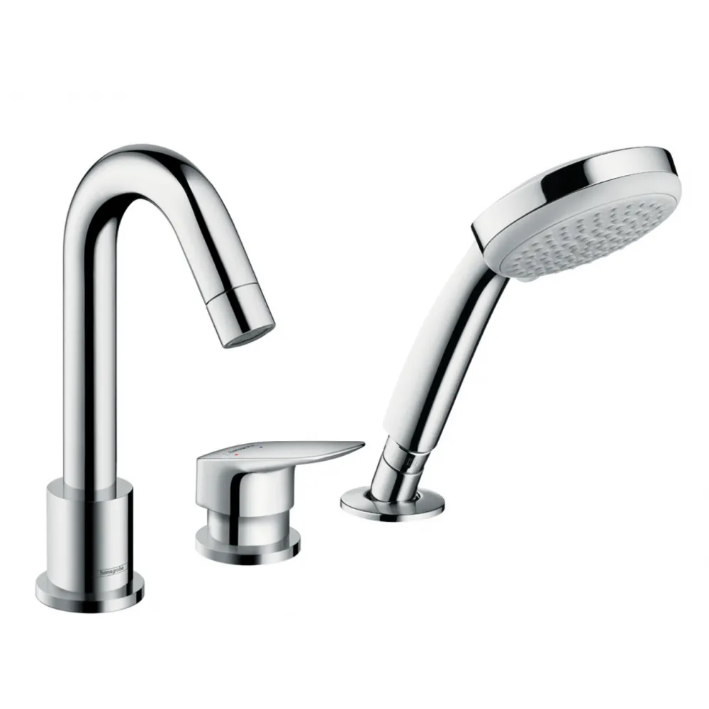 Смеситель на борт ванны на 3 отверстия Hansgrohe Logis 71313000 хром