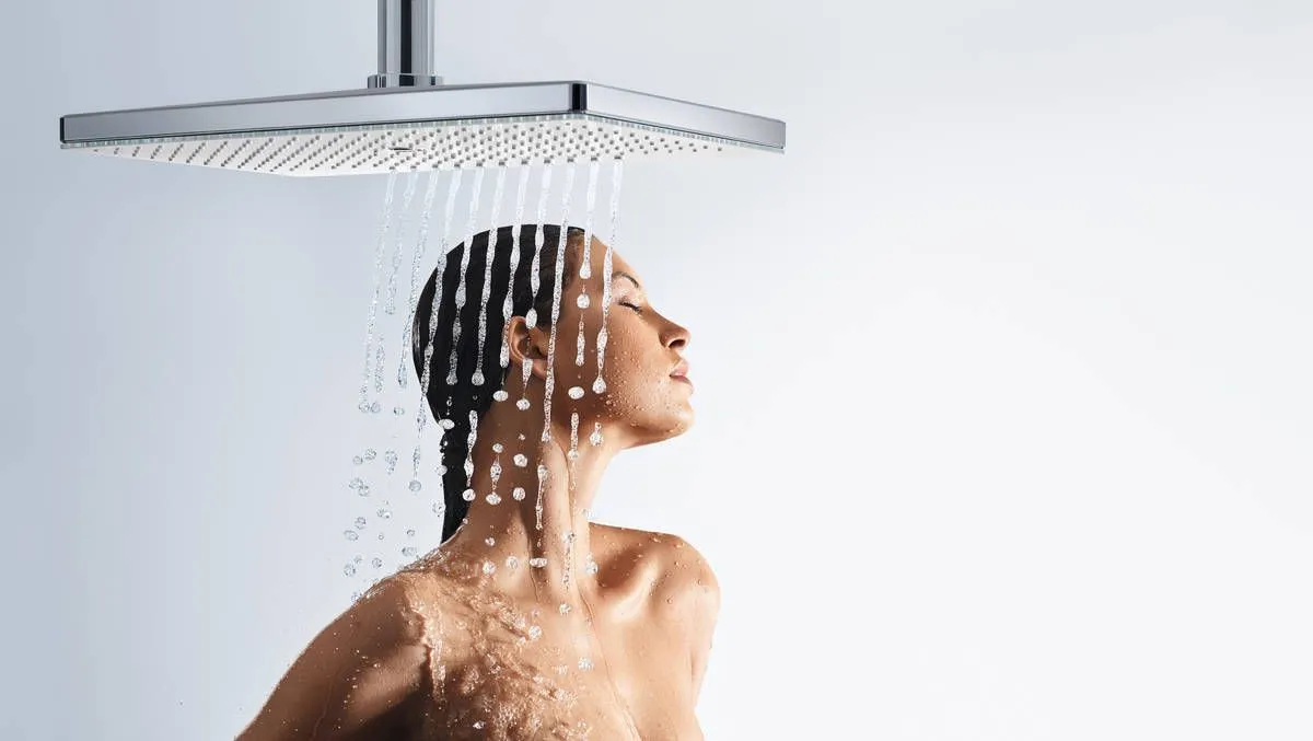 Верхний душ потолочный HANSGROHE Rainmaker Select 460 1jet 24012400 с EcoSmart, Белый/Хром