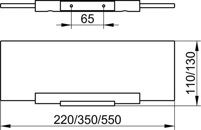  Стеклянная полка 550 x 8 x 120 мм  без держателей KEUCO PLAN 14910 005500 Белый